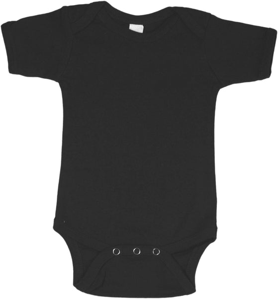 Infant Baby Rib Short Sleeve Onesie (Black)